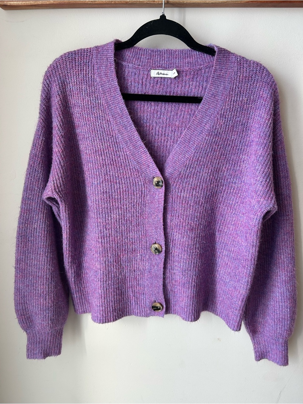 🟢 5 for $25 🟢 Reitmans Purple V-Neck Button Cardigan Sweater Size Small